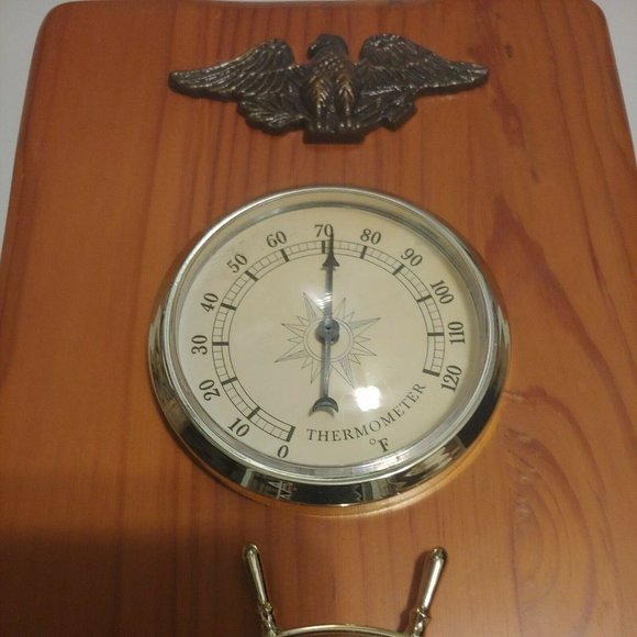 VTG Springfield Mariner Barometer Thermometer Hygrometer Wood Wall Station - Picture 4 of 9
